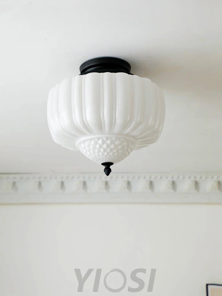 Charles Edwards Taper Flush Mount - Black & White, Charles, Semi Flush Mounts-1-Yiosilamp