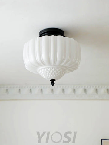 Charles Edwards Taper Flush Mount - Black & White, Charles, Semi Flush Mounts-1-Yiosilamp