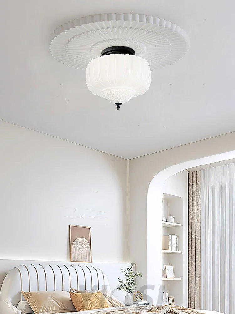 Charles Edwards Taper Flush Mount - Black & White, Charles, Semi Flush Mounts-1-Yiosilamp