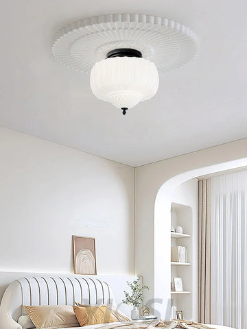 Charles Edwards Taper Flush Mount - Black & White, Charles, Semi Flush Mounts-1-Yiosilamp