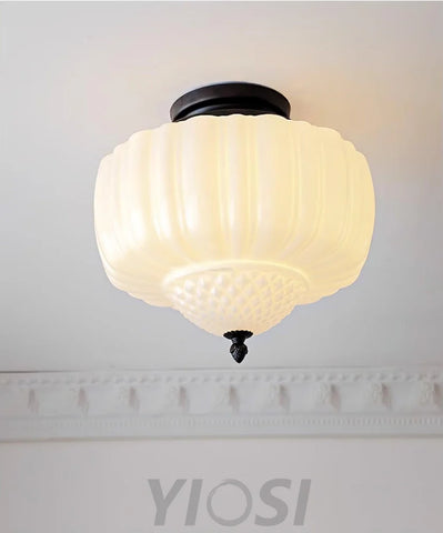 Charles Edwards Taper Flush Mount - Black & White, Charles, Semi Flush Mounts-1-Yiosilamp