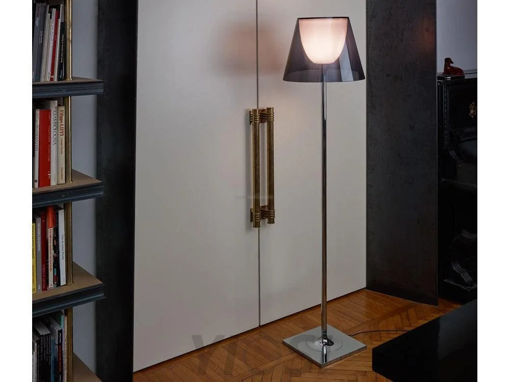 Chrome Prism Floor Lamp ∅ 15.7″ - Art Glass-1-Yiosilamp