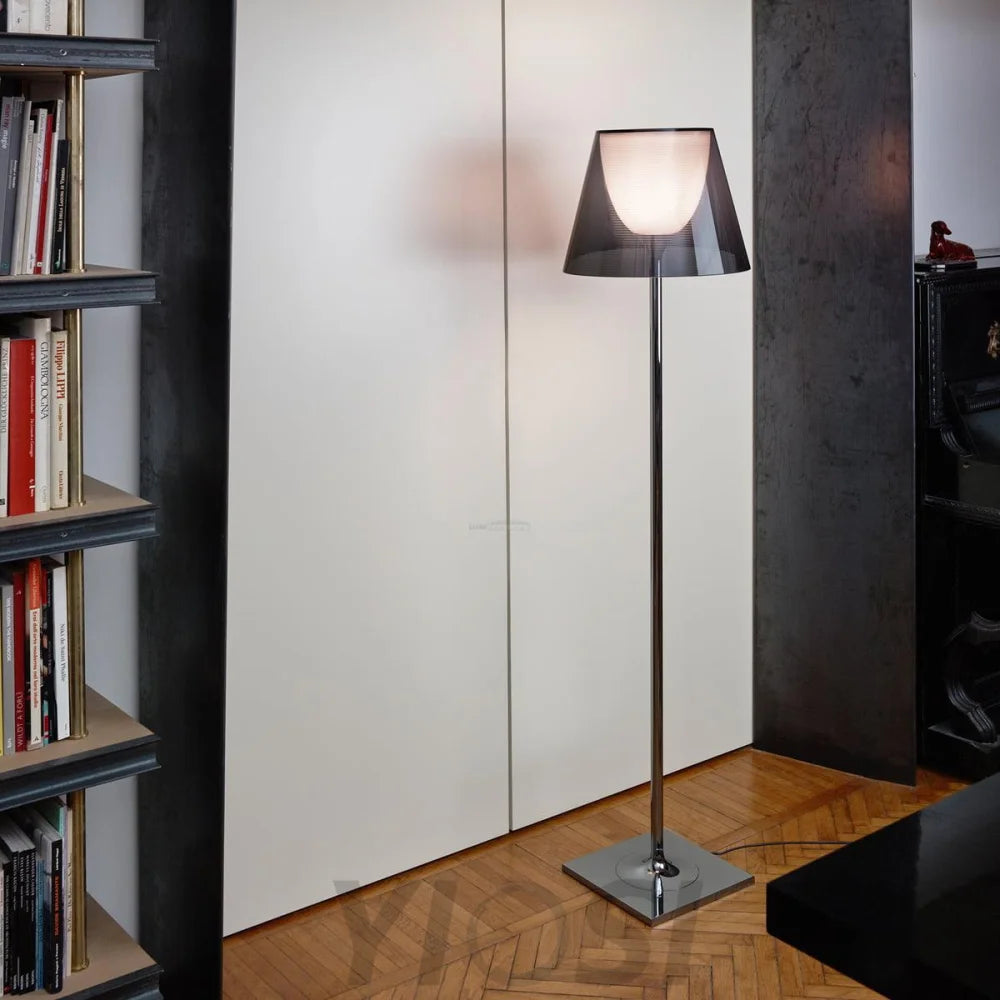 Chrome Prism Floor Lamp ∅ 15.7″ - Art Glass-1-Yiosilamp