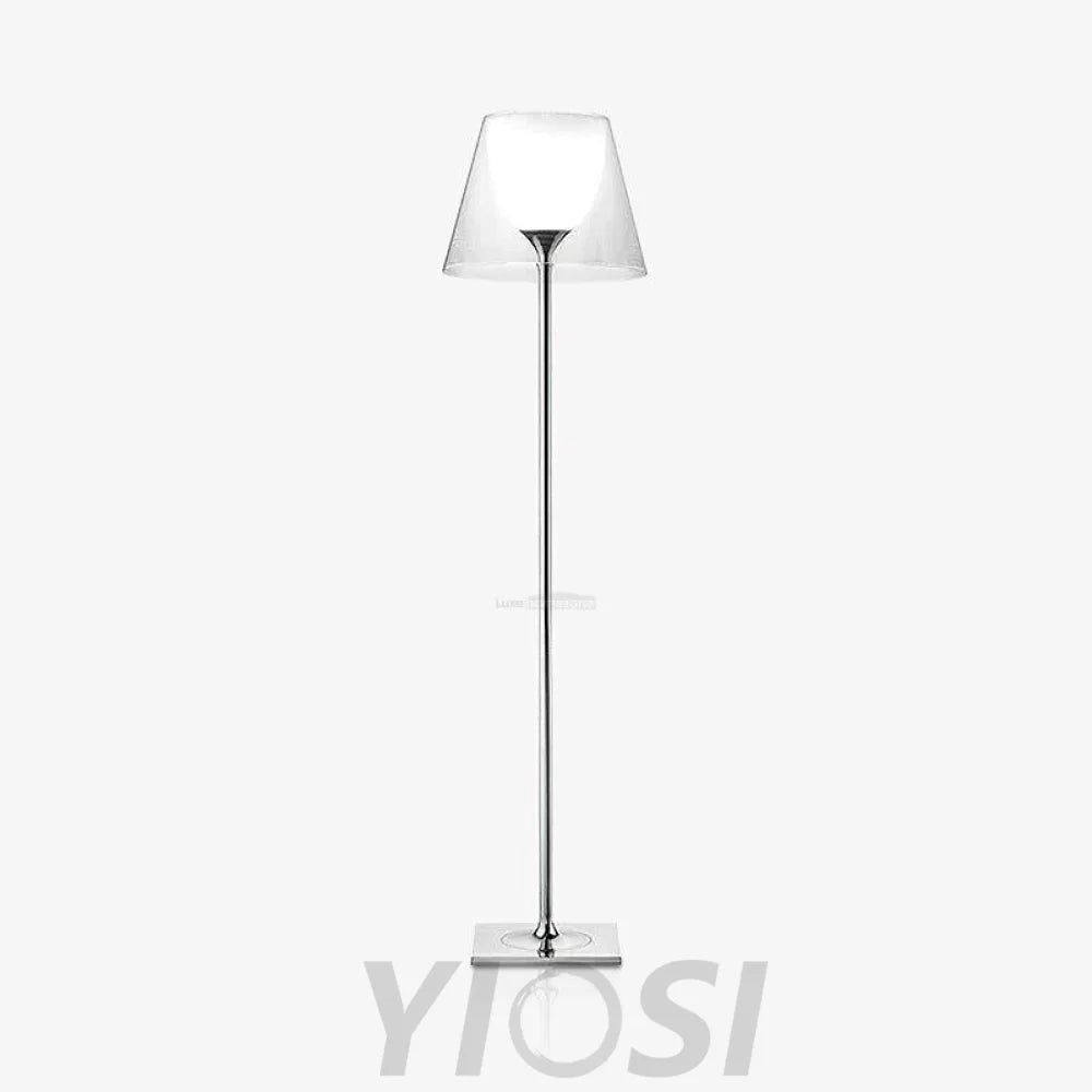 Chrome Prism Floor Lamp ∅ 15.7″ - Art Glass-1-Yiosilamp