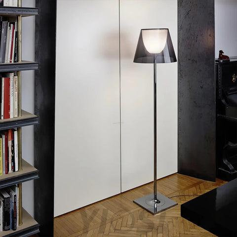 Chrome Prism Floor Lamp ∅ 15.7″ - Art Glass-1-Yiosilamp