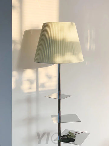 Chrome Prism Side Table Floor Lamp  ∅ 15.6″ - Yiosilamp