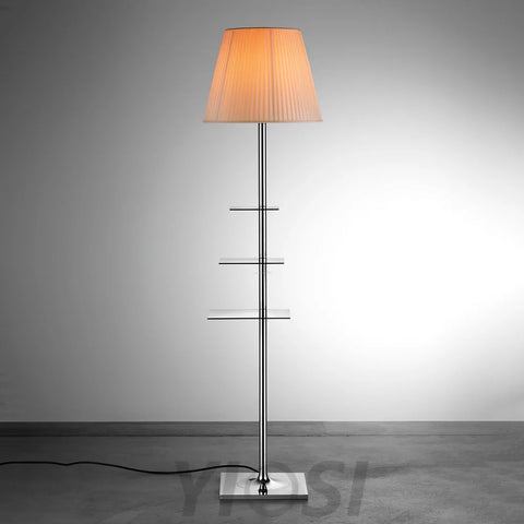 Chrome Prism Side Table Floor Lamp  ∅ 15.6″ - Yiosilamp