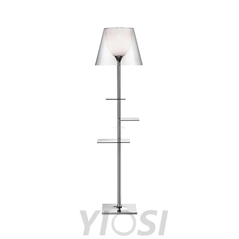 Chrome Prism Side Table Floor Lamp  ∅ 15.6″ - Yiosilamp