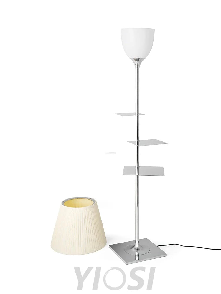 Chrome Prism Side Table Floor Lamp  ∅ 15.6″ - Yiosilamp