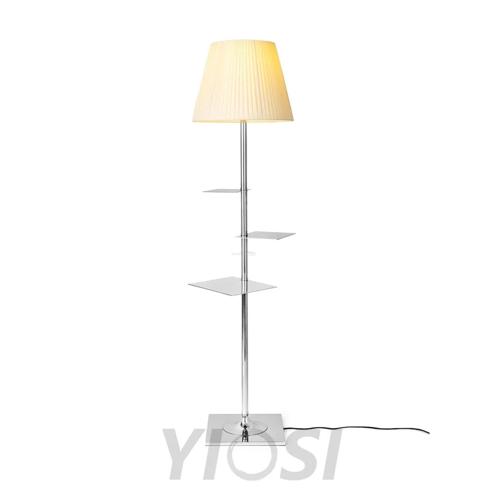 Chrome Prism Side Table Floor Lamp  ∅ 15.6″ - Yiosilamp