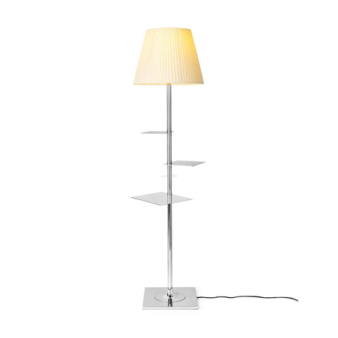 Chrome Prism Side Table Floor Lamp  ∅ 15.6″ - Yiosilamp