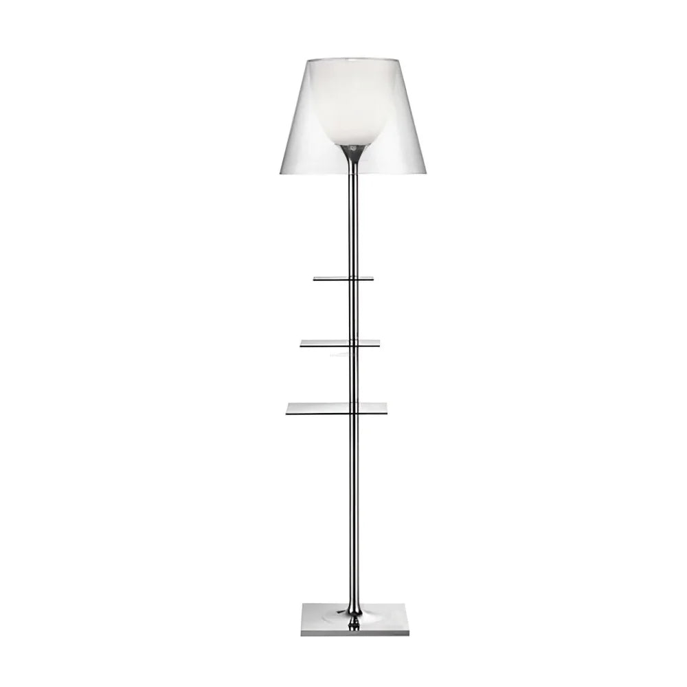 Chrome Prism Side Table Floor Lamp  ∅ 15.6″ - Yiosilamp