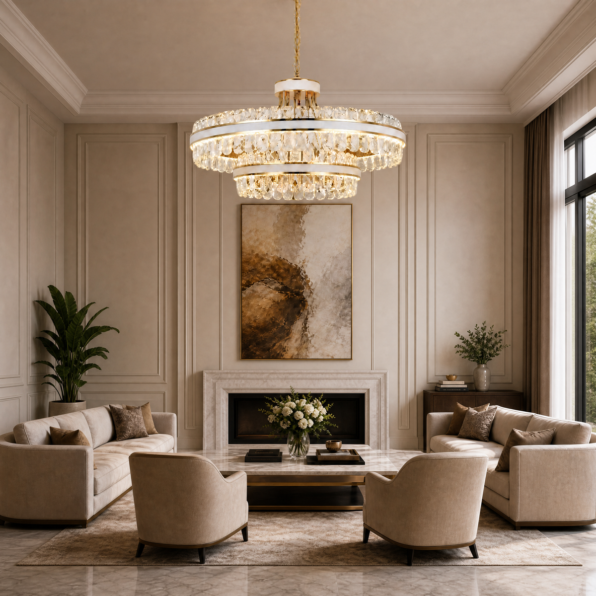 Cintura Leather Duo Chandelier