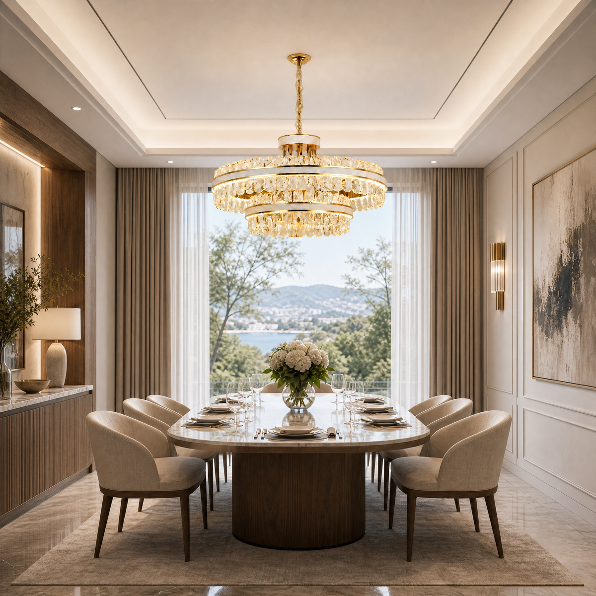 Cintura Leather Duo Chandelier