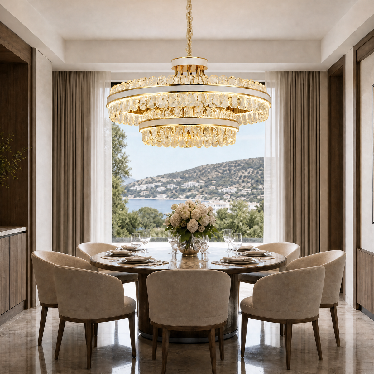 Cintura Leather Duo Chandelier