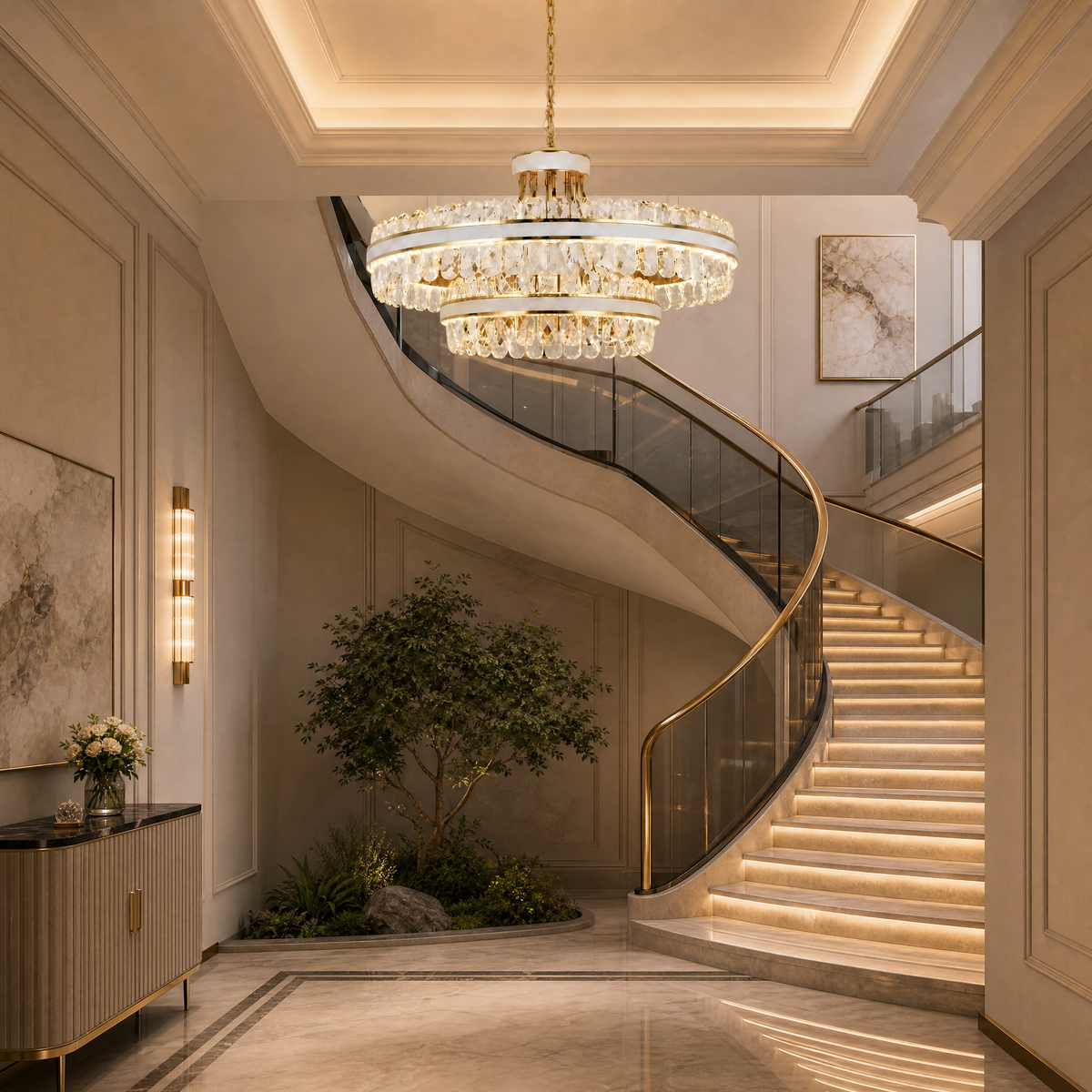 Cintura Leather Duo Chandelier