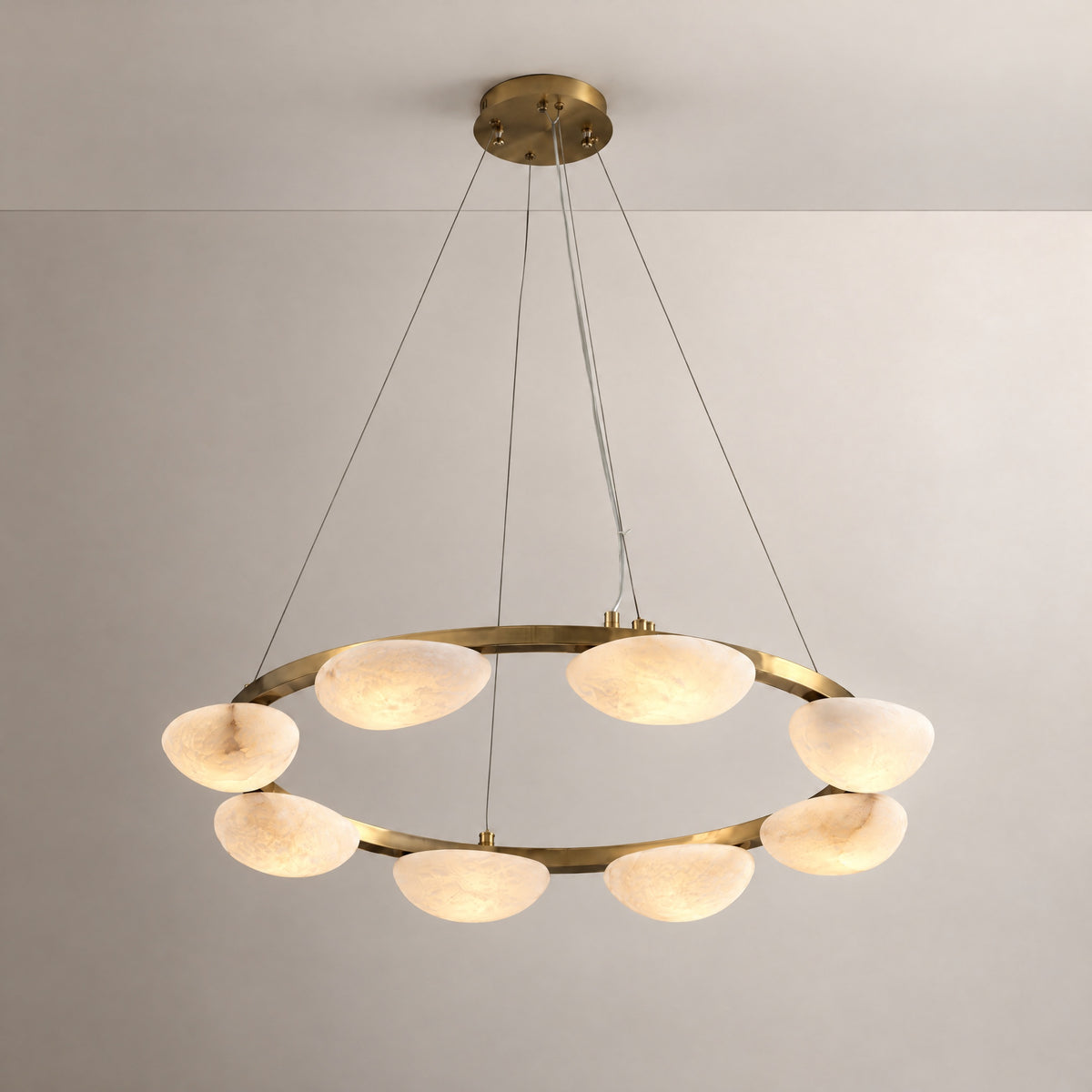 Ciottolo Modern Alabaster Ring Chandelier