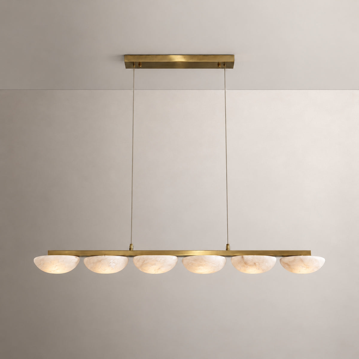 Ciottolo Modern Linear Alabaster Chandelier L47.2"
