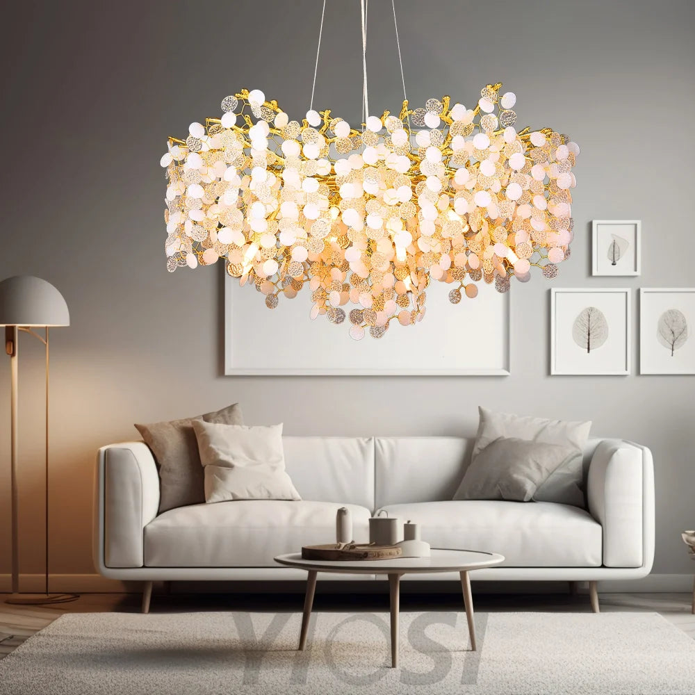 Circe Modern Clear Crystal Round Branch Chandelier For Living Room Chandelier