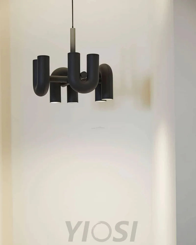 Cirkus Black Round/Linear Chandelier - Yiosilamp