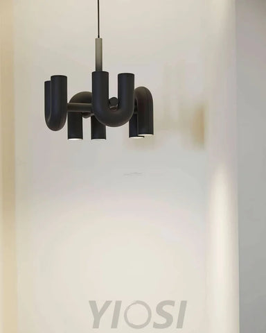 Cirkus Black Round/Linear Chandelier - Yiosilamp
