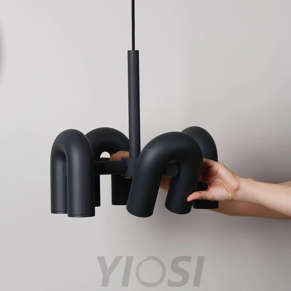 Cirkus Black Round/Linear Chandelier - Yiosilamp