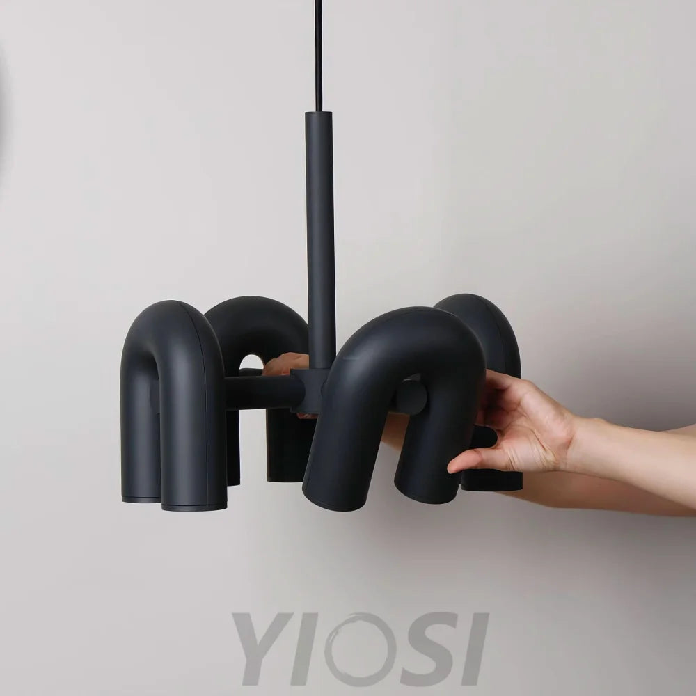 Cirkus Black Round/Linear Chandelier - Yiosilamp