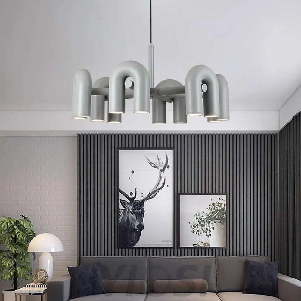 Cirkus Black Round/Linear Chandelier - Yiosilamp