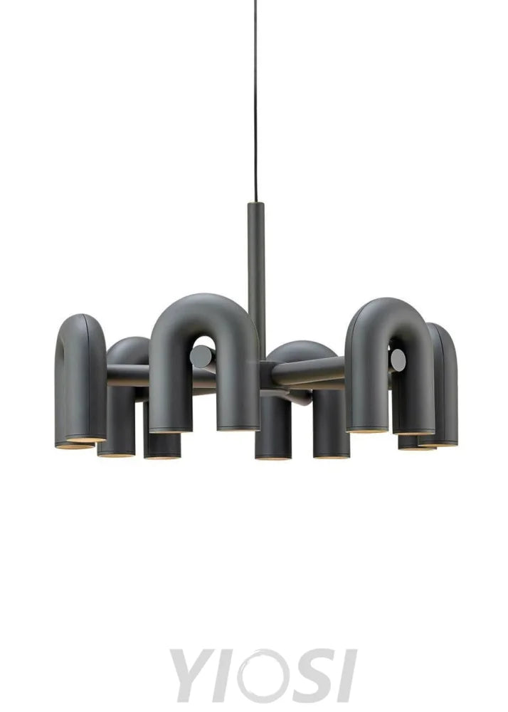 Cirkus Black Round/Linear Chandelier - Yiosilamp