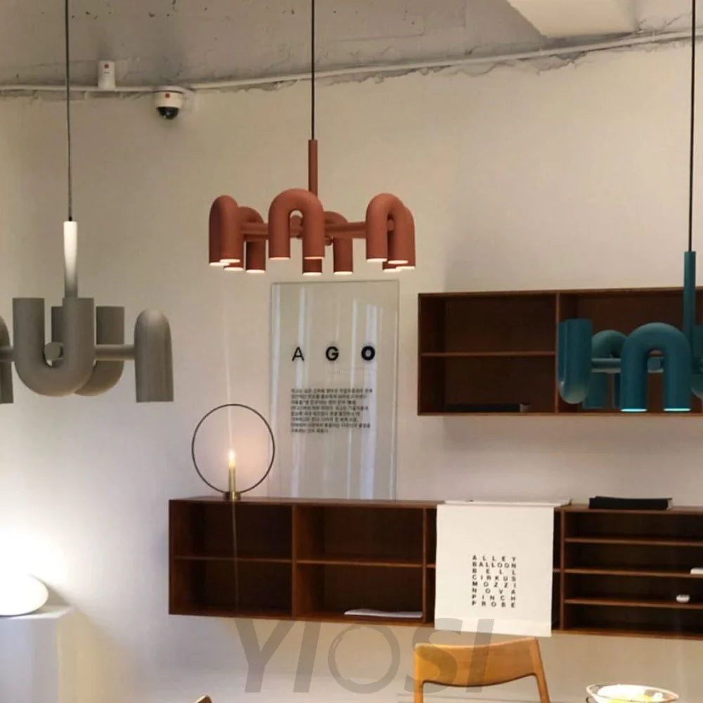Cirkus Black Round/Linear Chandelier - Yiosilamp