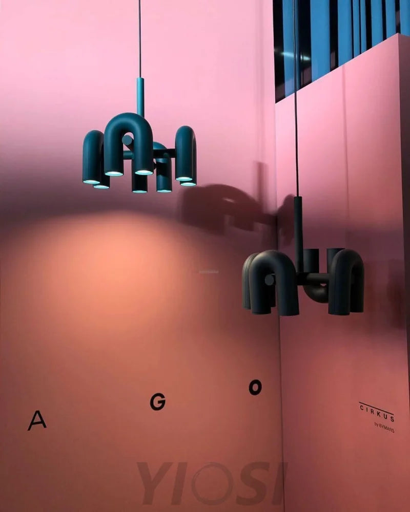Cirkus Black Round/Linear Chandelier - Yiosilamp