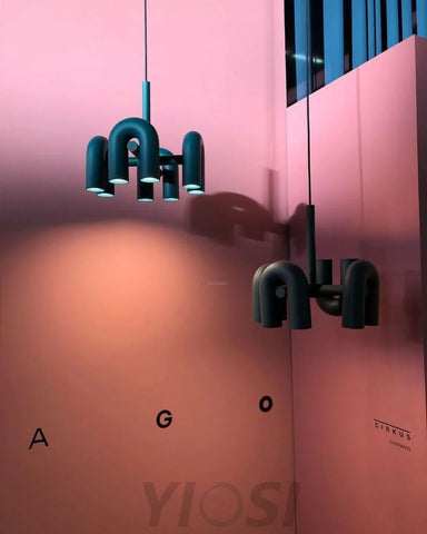 Cirkus Black Round/Linear Chandelier - Yiosilamp