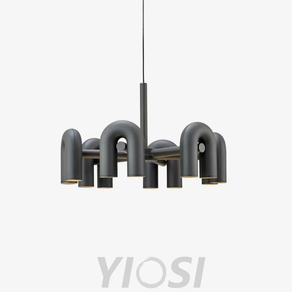 Cirkus Black Round/Linear Chandelier - Yiosilamp