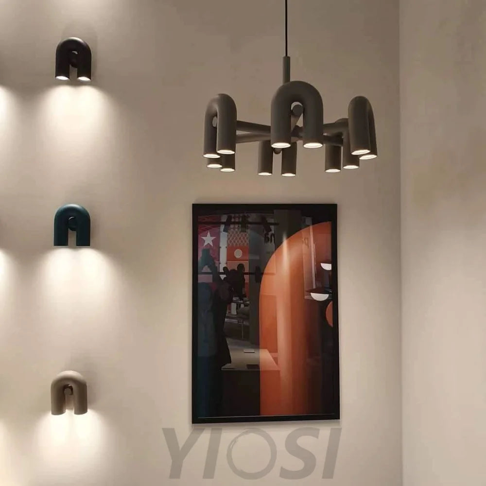 Cirkus Black Round/Linear Chandelier - Yiosilamp
