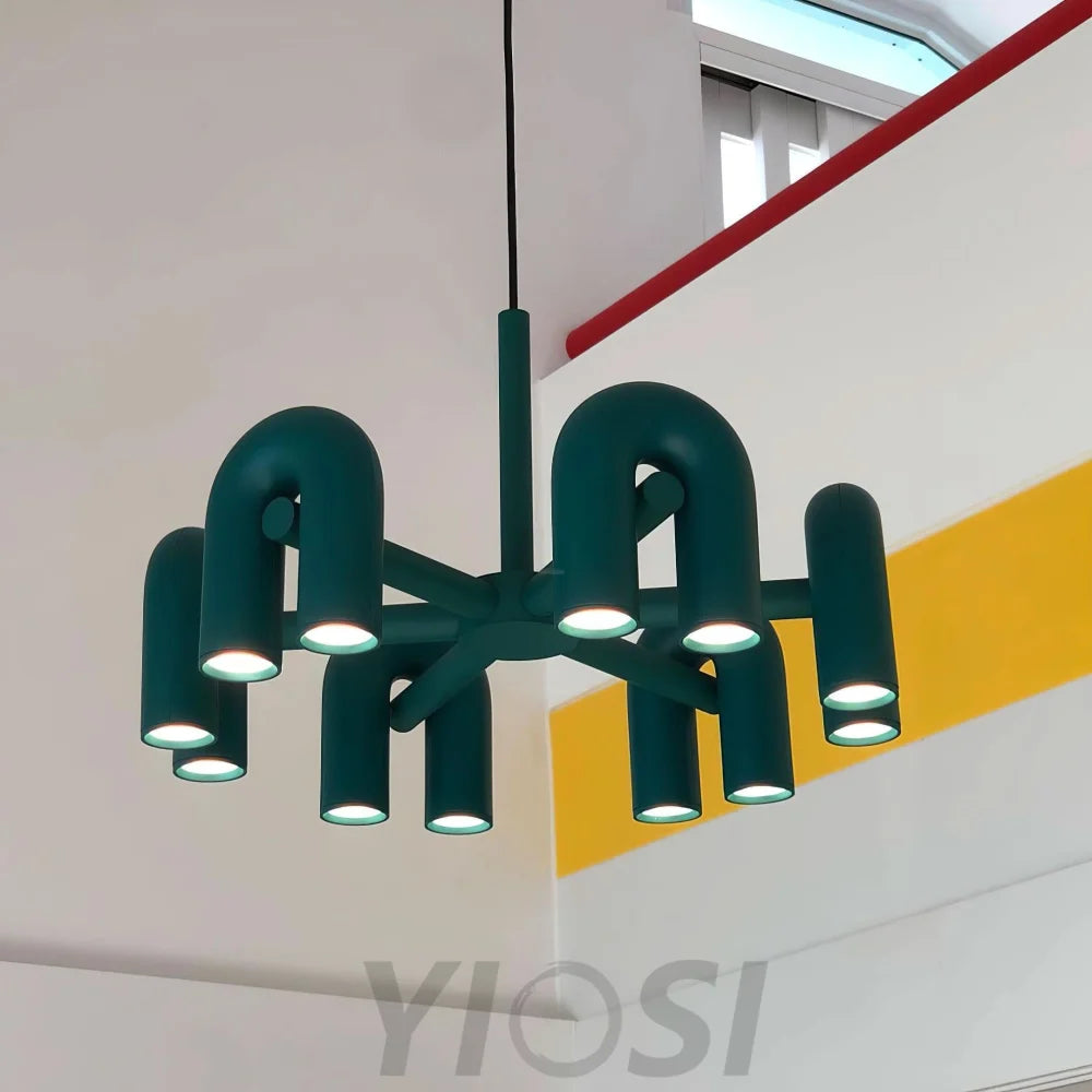 Cirkus Black Round/Linear Chandelier - Yiosilamp