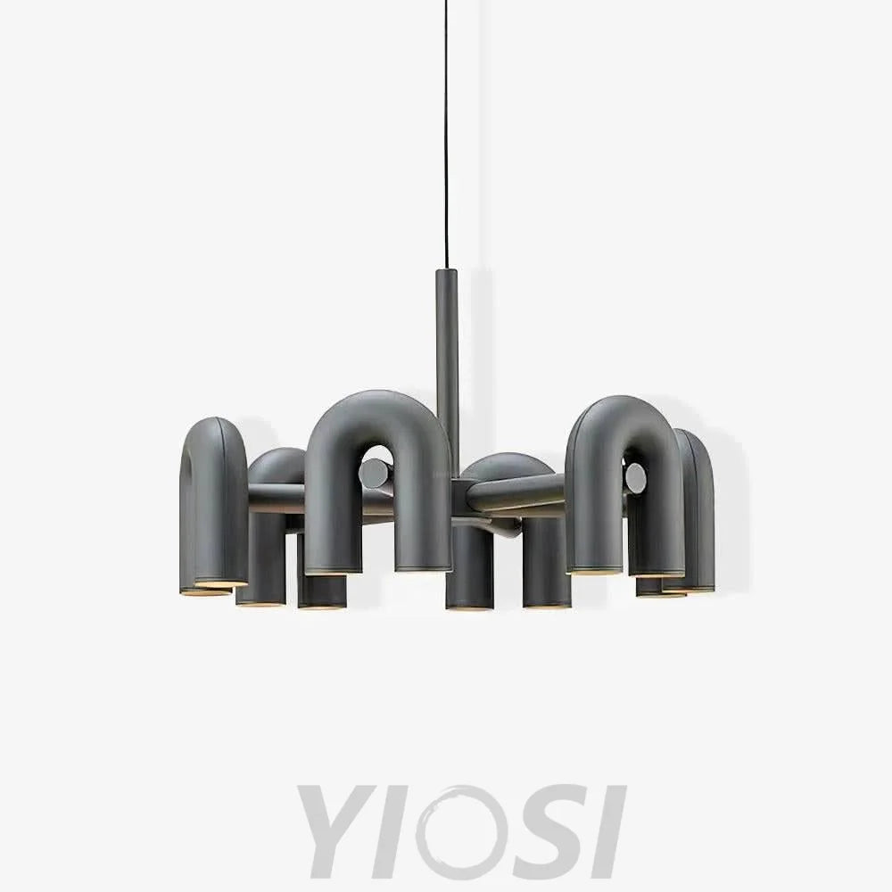 Cirkus Black Round/Linear Chandelier - Yiosilamp
