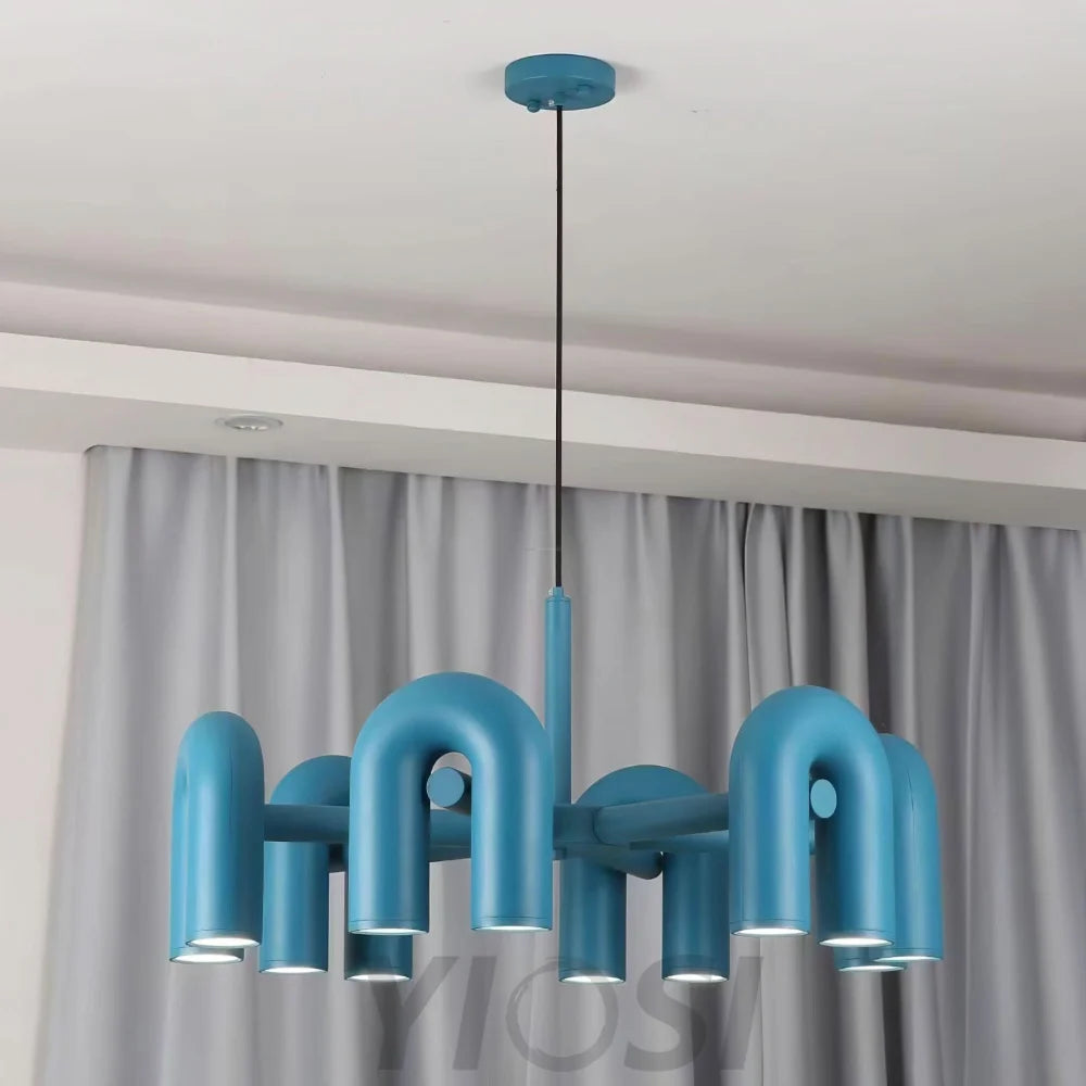 Cirkus Black Round/Linear Chandelier - Yiosilamp