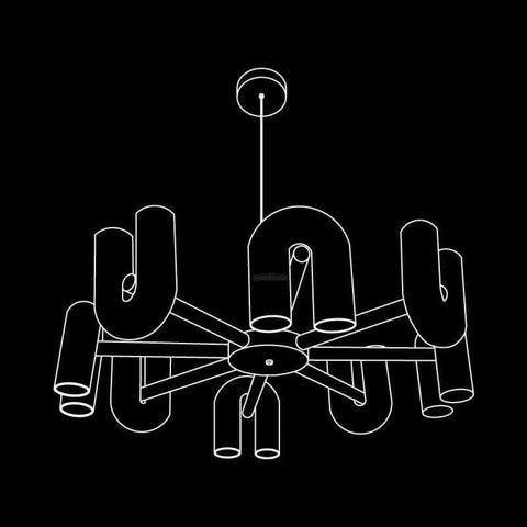 Cirkus Black Round/Linear Chandelier - Yiosilamp