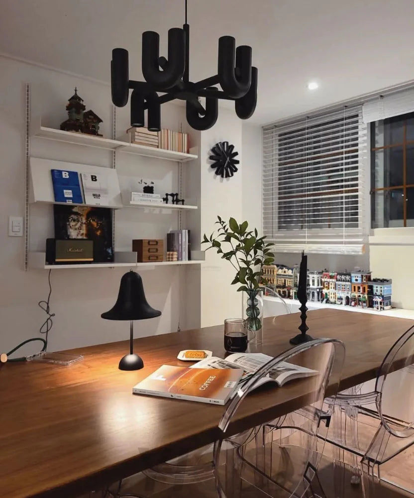 Cirkus Black Round/Linear Chandelier - Yiosilamp