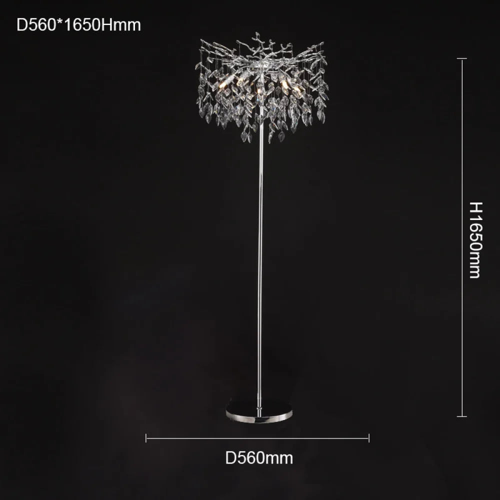 Clea Modern Gold Clear Crystal Floor Lamp For Bedroom Living Room Branch Chandelier