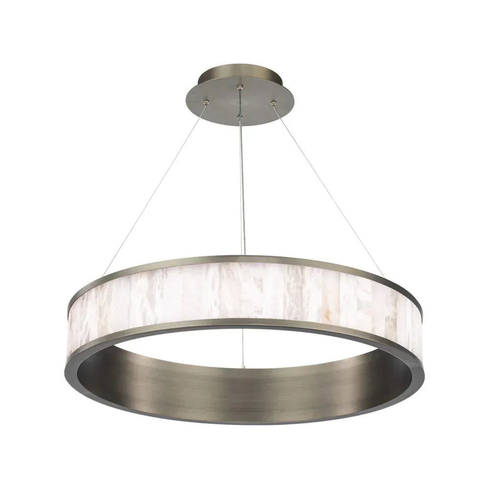 Coliseo Alabaster 28In Led Round Chandelier Chandeliers For Dining Room Stairways Foyer Bedrooms