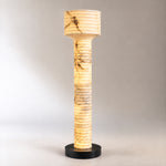 Colonna Ribbed Column Floor Lamp – lights on