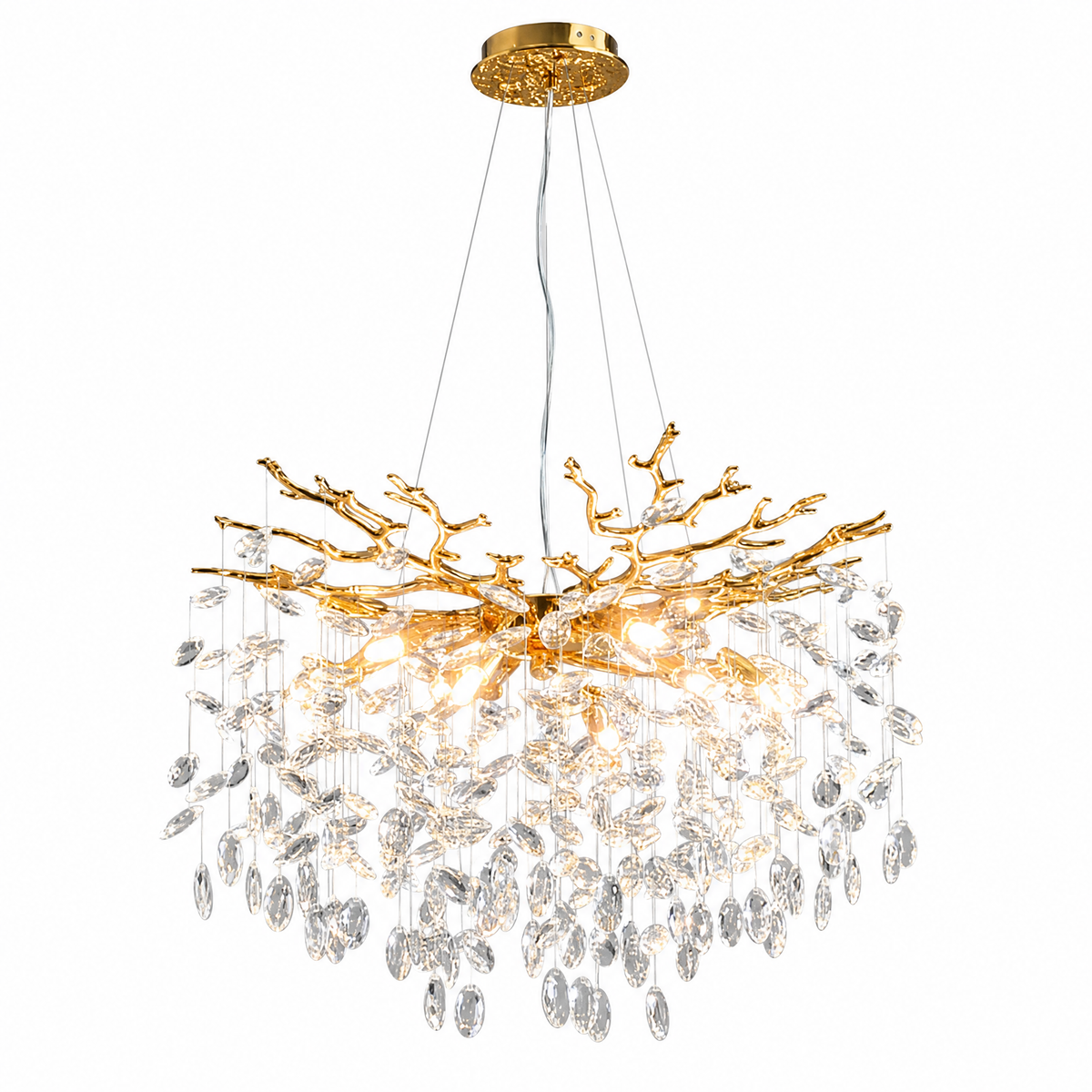 Color-Changing Style - Clear Light Money String Round Pendant 1200 - Gold