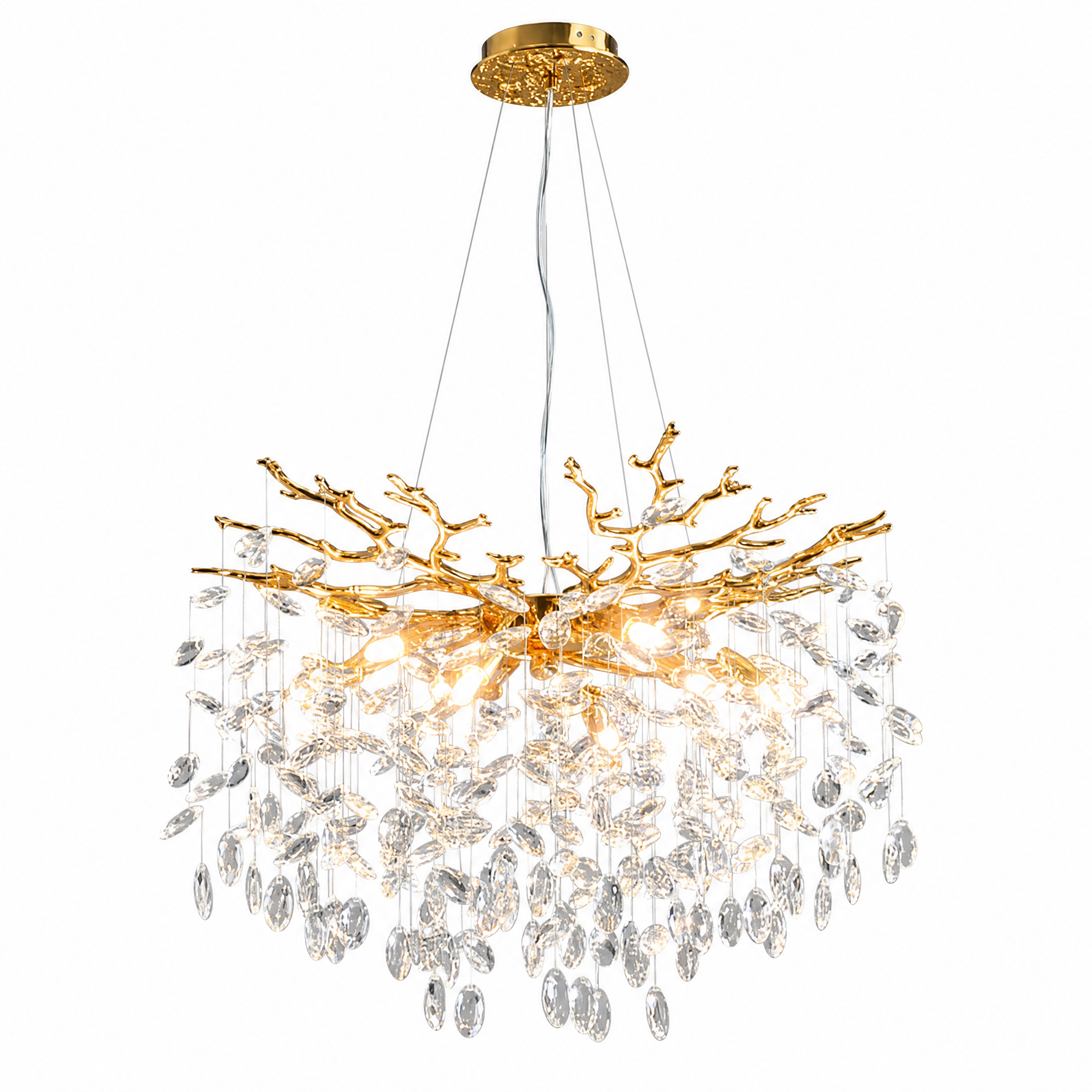 Color-Changing Style - Clear Light Money String Round Pendant 1200 - Gold