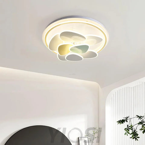 Colorful Cloud Round Ceiling Lamp  L 47.2″ - Candy, Flush Mounts, White & Yellow & Green-1-Yiosilamp