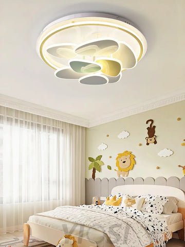 Colorful Cloud Round Ceiling Lamp  L 47.2″ - Candy, Flush Mounts, White & Yellow & Green-1-Yiosilamp