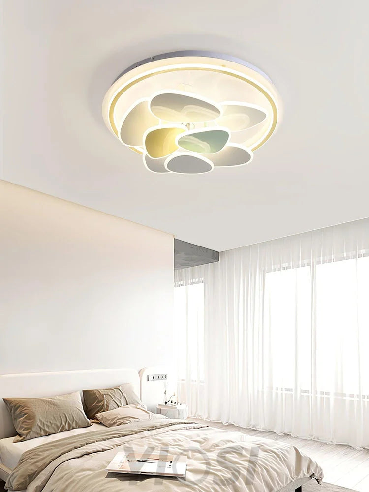 Colorful Cloud Round Ceiling Lamp  L 47.2″ - Candy, Flush Mounts, White & Yellow & Green-1-Yiosilamp