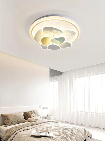 Colorful Cloud Round Ceiling Lamp  L 47.2″ - Candy, Flush Mounts, White & Yellow & Green-1-Yiosilamp