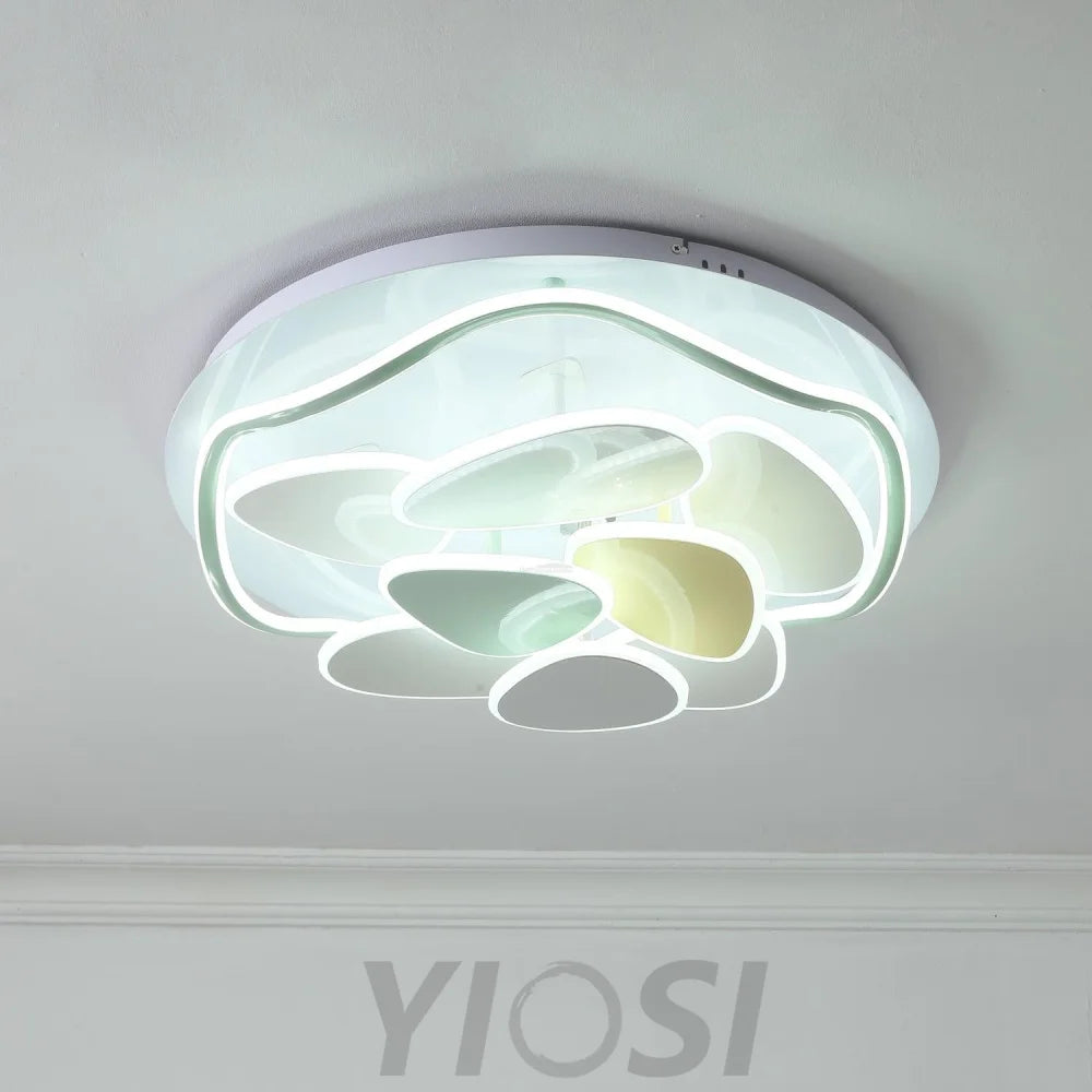 Colorful Cloud Round Ceiling Lamp  L 47.2″ - Candy, Flush Mounts, White & Yellow & Green-1-Yiosilamp