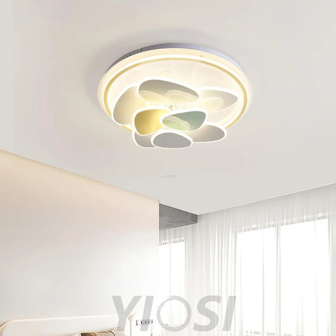 Colorful Cloud Round Ceiling Lamp  L 47.2″ - Candy, Flush Mounts, White & Yellow & Green-1-Yiosilamp